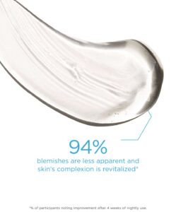 Exfoliating Mask-kräm, med texten "94% blemishes are less apparent and skin's complexion is revitalized".